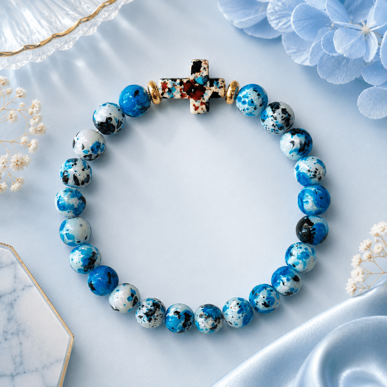 Women's Wealth Natural Stone Bead Bracelet, Bohemian Style